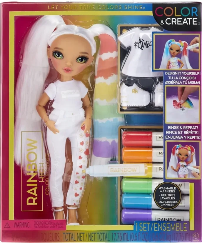 Rainbow High Fashion Doll Color & Create so zelenými očami