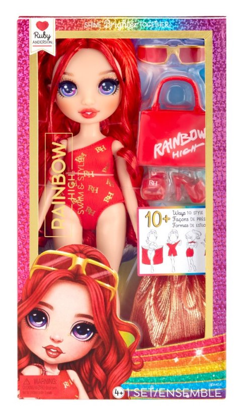 Rainbow High Swim Fashion bábika Ruby Anderson v plavkách