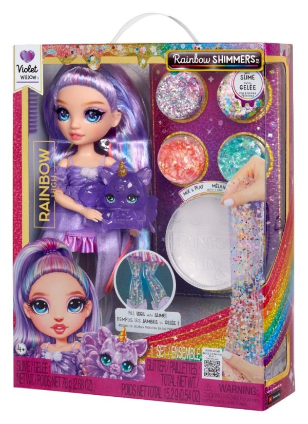 Rainbow High Bábika so slizom a trblietkami - Violet (purple)
