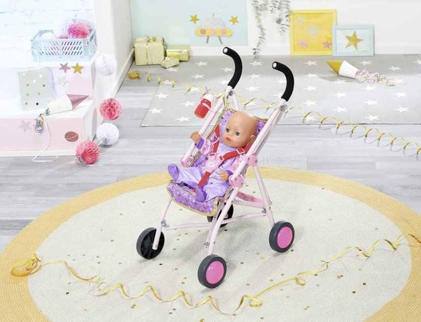 Baby born Deluxe Buggy skladací kočík pre bábiky s blikajúcimi kolieskami