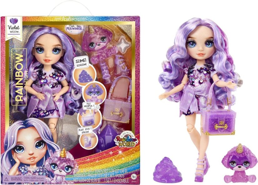 Rainbow High Fashion bábika so zvieratkom - Violet Willow