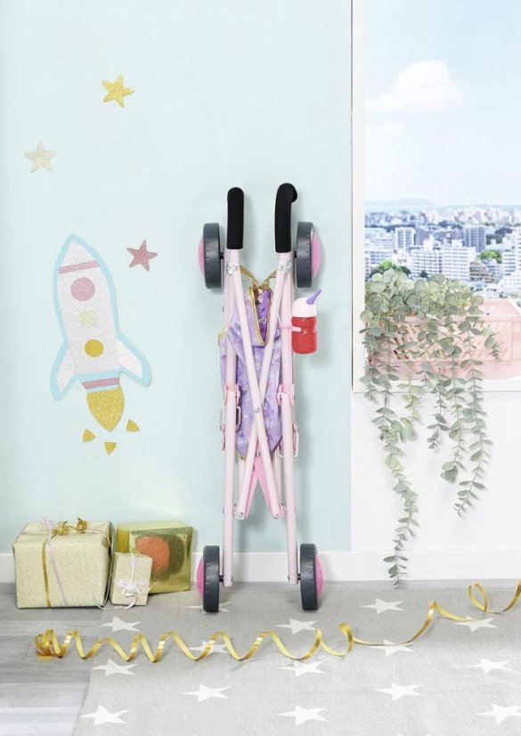 Baby born Deluxe Buggy skladací kočík pre bábiky s blikajúcimi kolieskami