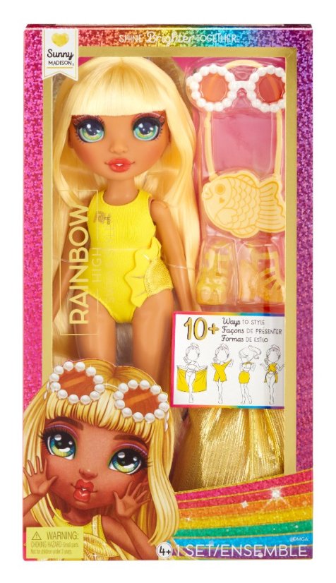 Rainbow High Swim Fashion bábika Sunny Madison v plavkách