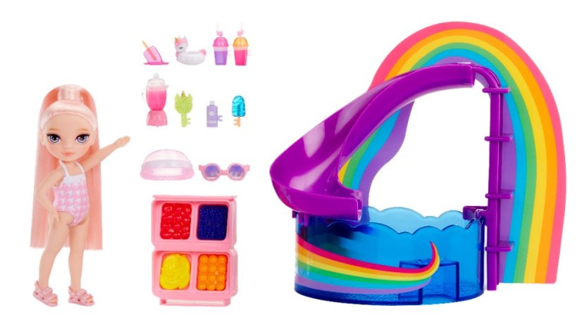 Rainbow High Sada s malou sestričkou – bazén