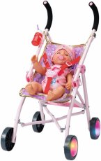 Baby born Deluxe Buggy skladací kočík pre bábiky s blikajúcimi kolieskami