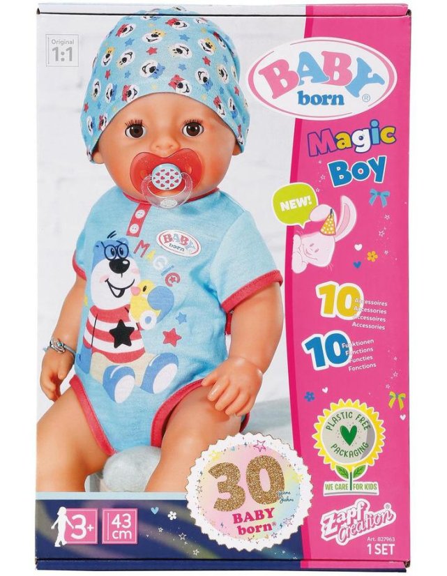 BABY born s kúzelným cumlíkom - chlapec 43 cm