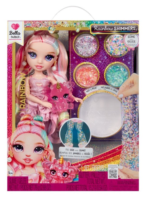 Rainbow High Bábika so slizom a trblietkami - Bella (pink)