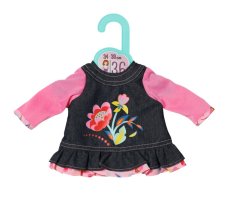 Dolly Moda Džinsové šatočky s kytičkami, 36cm