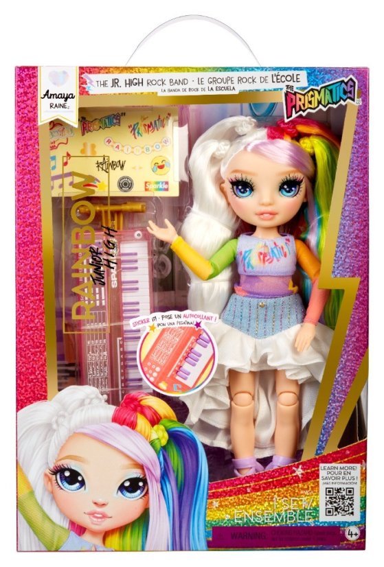 Rainbow High Junior Fashion bábika v rockovej kapele - Amaya