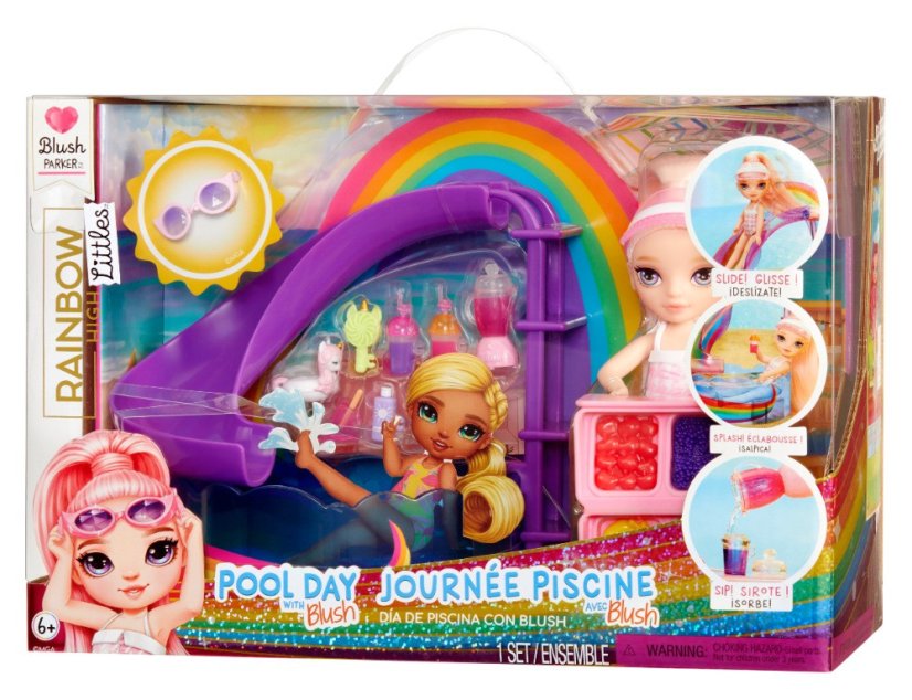 Rainbow High Sada s malou sestričkou – bazén
