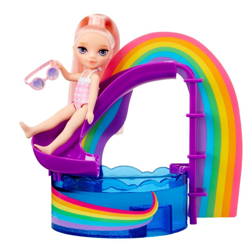Rainbow High Sada s malou sestričkou – bazén