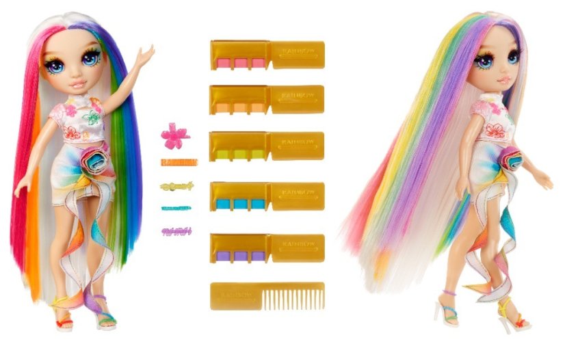 Rainbow High bábika s kriedami na vlasy - Amaya Raine