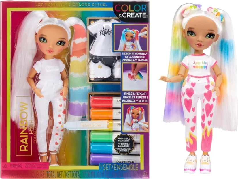 Rainbow High Fashion Doll Color & Create so zelenými očami