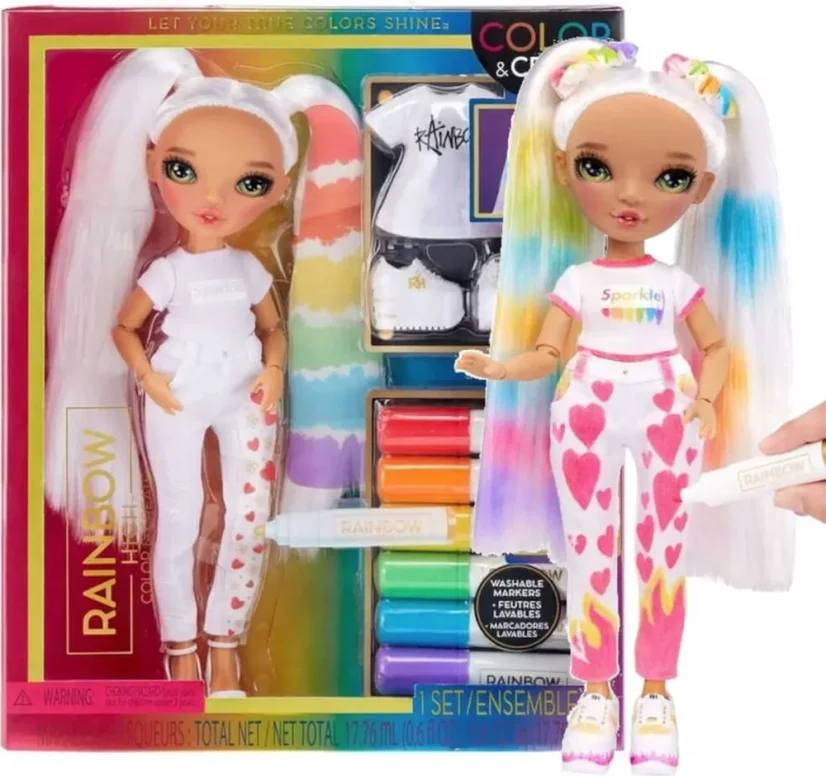 Rainbow High Fashion Doll Color & Create so zelenými očami