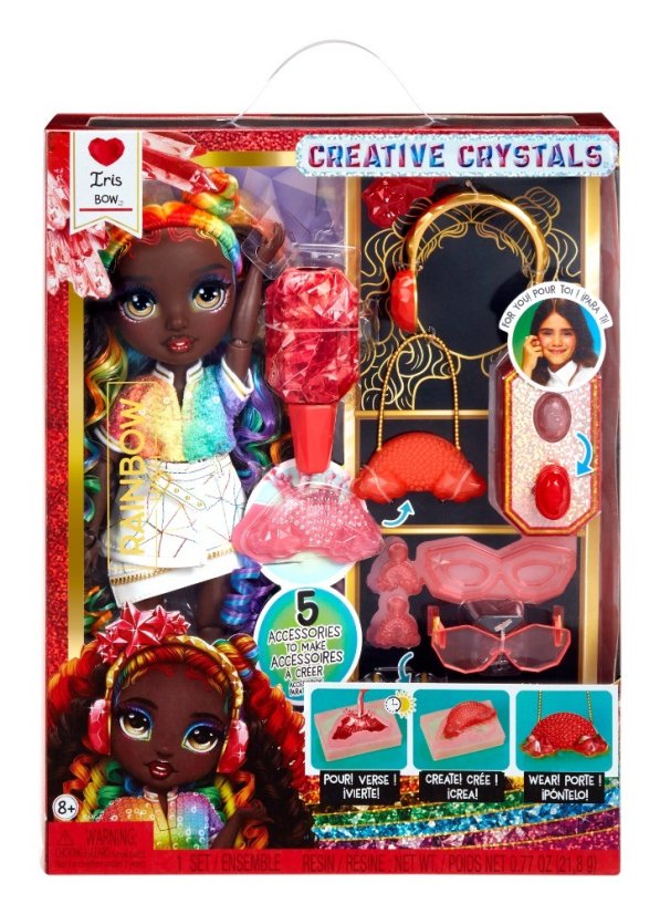 Rainbow High Creative Crystals bábika - Iris Bow